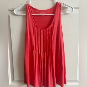LOFT Coral Pintuck Sleeveless Tank- Petite Small